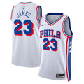 Philadelphia 76ers NBA Nike Association Edition Swingman Jersey - White - LeBron James - Unisex