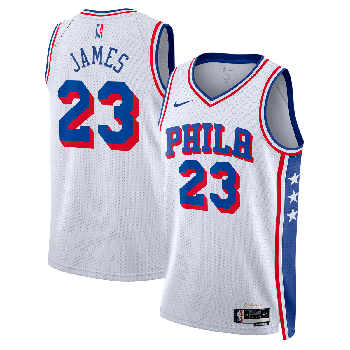 Philadelphia 76ers NBA Nike Association Edition Swingman Jersey - White - LeBron James - Unisex
