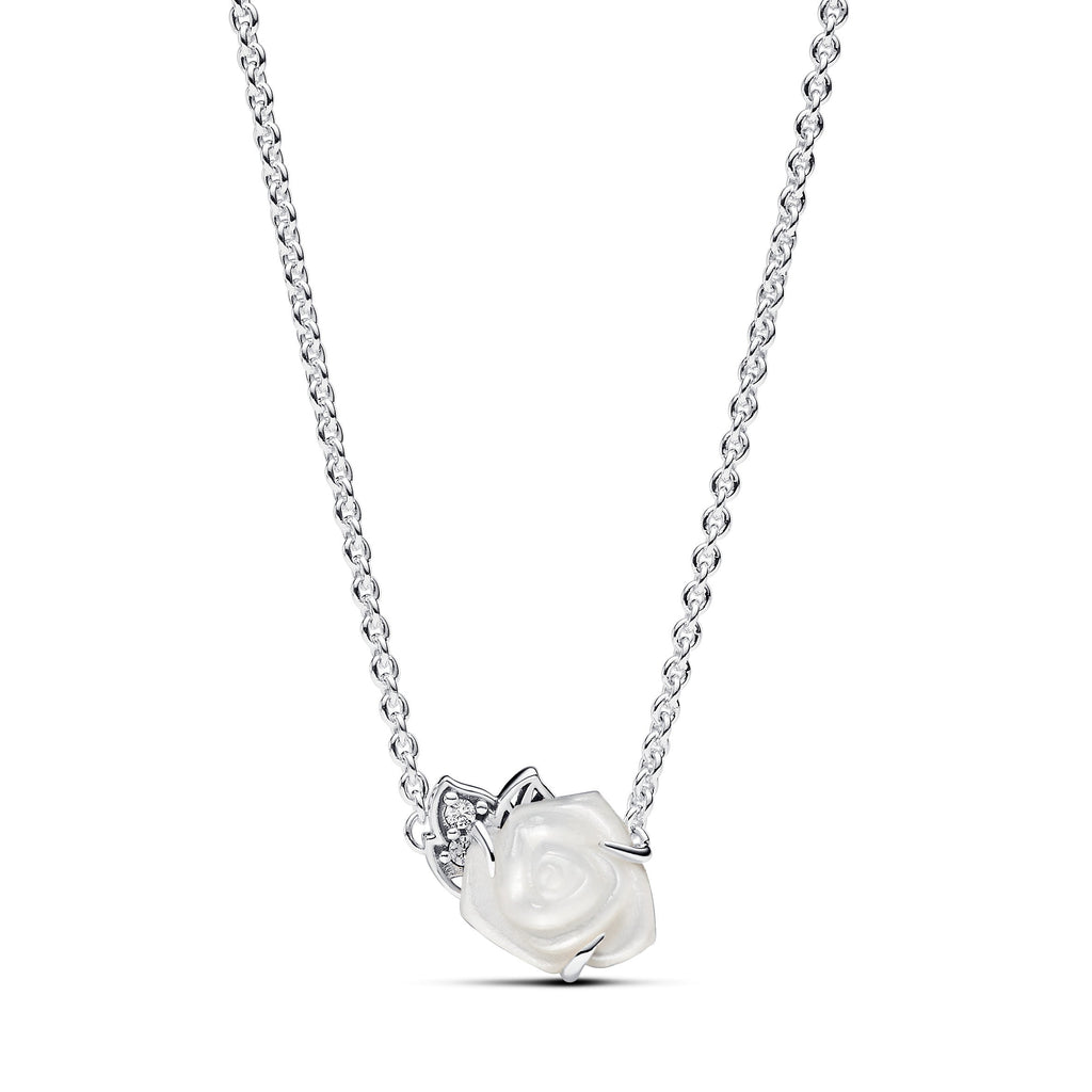 PANDORA White Rose In Bloom Collier Necklace Charms Bracelet Charm Jewelry Gift