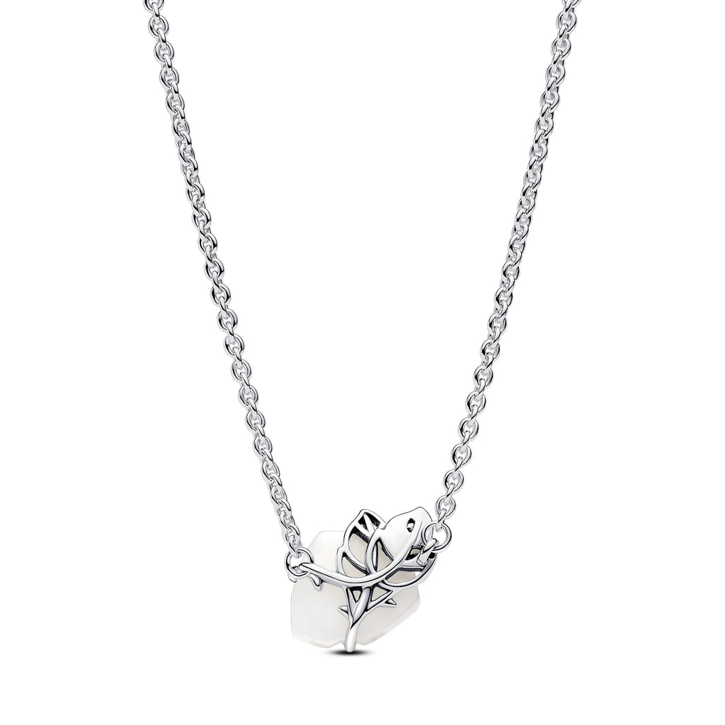 PANDORA White Rose In Bloom Collier Necklace Charms Bracelet Charm Jewelry Gift