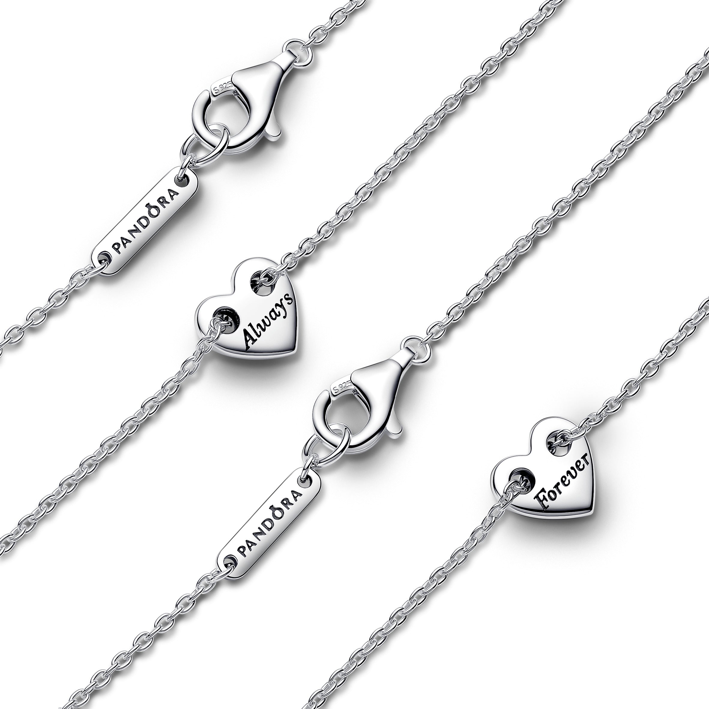 PANDORA Forever And Always Splittable Heart Collier Necklaces Pendant Necklace Jewelry Gift