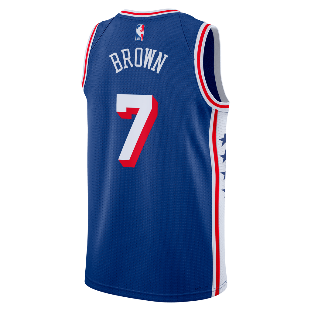 Philadelphia 76ers NBA Nike Icon Edition Swingman Jersey - Royal - Jaylen Brown - Youth