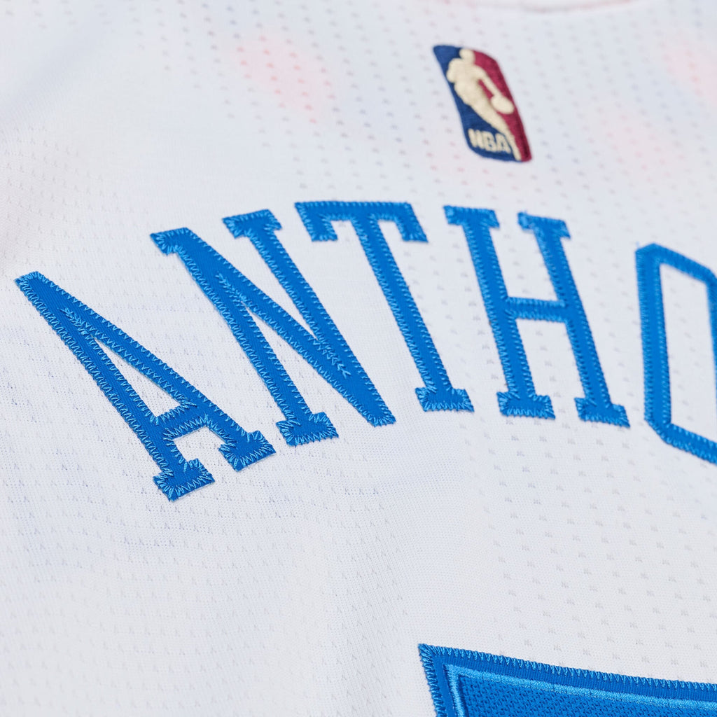 New York Knicks NBA Men's Mitchell & Ness Carmelo Anthony White 2015-16 Hardwood Classics Authentic Jersey