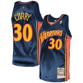Golden State Warriors NBA Men's Mitchell & Ness Stephen Curry Navy 2009 Hardwood Classics Authentic Jersey