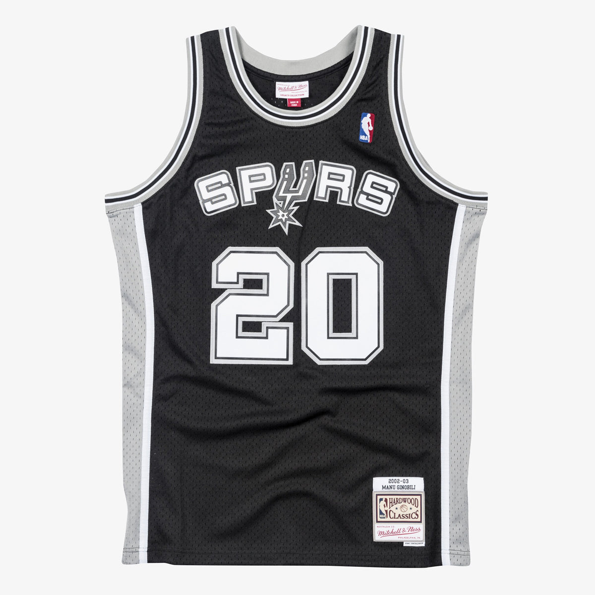 San Antonio Spurs NBA Mitchell & Ness Swingman Jersey Manu Ginobili 2002-03