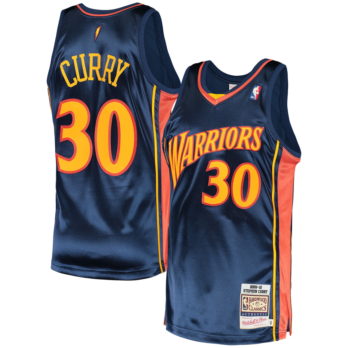 Golden State Warriors NBA Men's Mitchell & Ness Stephen Curry Navy 2009 Hardwood Classics Authentic Jersey
