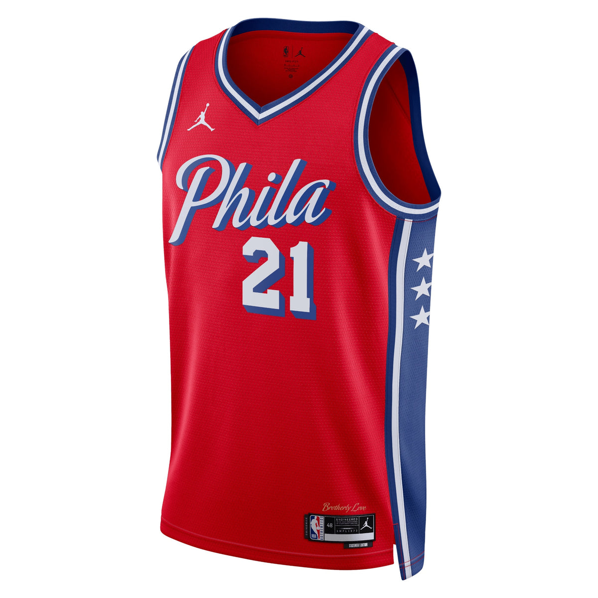 Philadelphia 76ers NBA Jordan Statement Edition Swingman Jersey - Red - Joel Embiid - Unisex