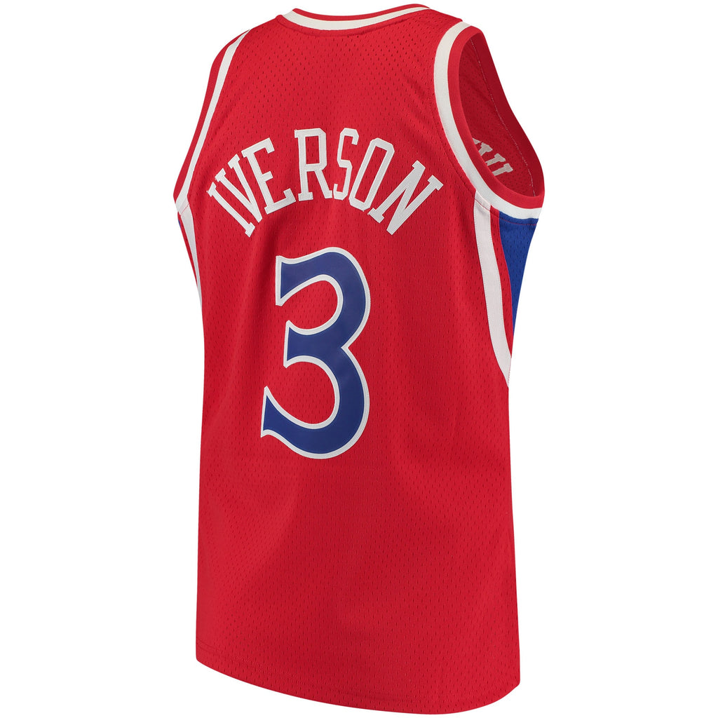 Philadelphia 76ers NBA Men's Mitchell & Ness Allen Iverson Red 1996-97 Hardwood Classics Swingman Jersey