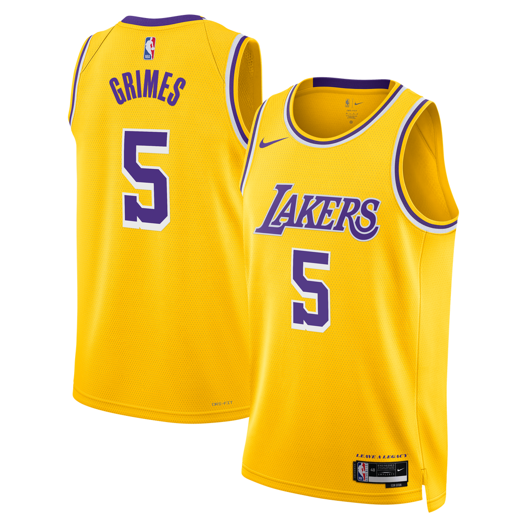 Los Angeles Lakers NBA Nike Icon Edition Swingman Jersey - Gold - Quentin Grimes - Unisex