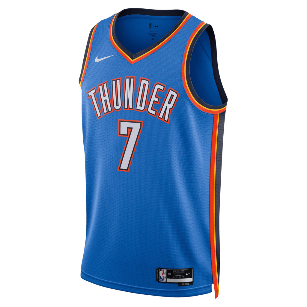 Oklahoma City Thunder NBA Nike Icon Edition Swingman Jersey - Blue - Chet Holmgren - Unisex