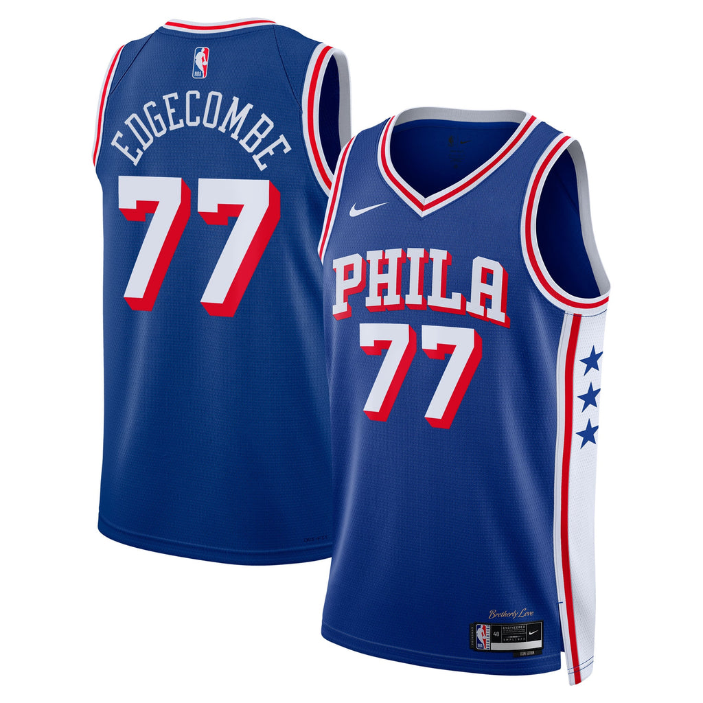 Philadelphia 76ers NBA Nike Icon Edition Swingman Jersey - Royal - VJ Edgecombe - Youth
