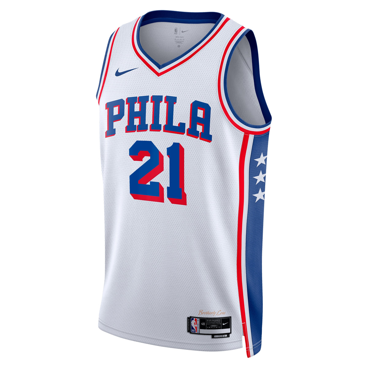 Philadelphia 76ers NBA Nike Association Edition Swingman Jersey - White - Joel Embiid - Unisex