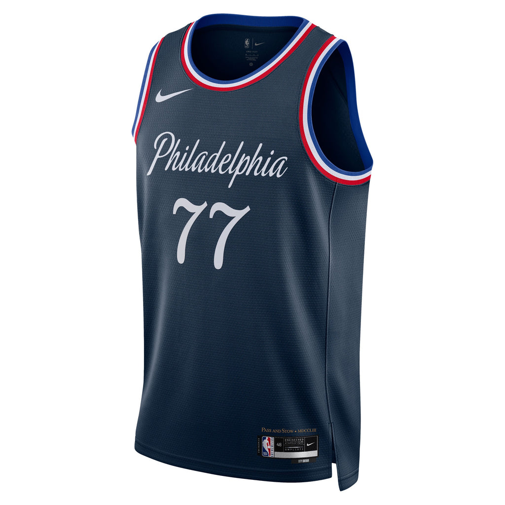 Philadelphia 76ers NBA Nike 2025/26 City Edition Swingman Jersey - Navy - VJ Edgecombe - Unisex