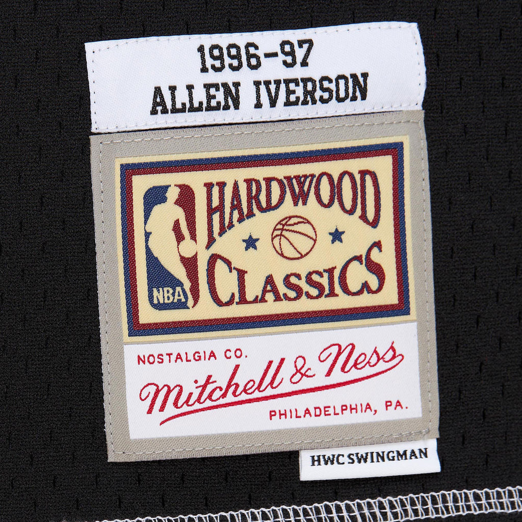 Philadelphia 76ers NBA Mitchell & Ness Allen Iverson 1996 Contrast 2K Swingman Jersey - Black