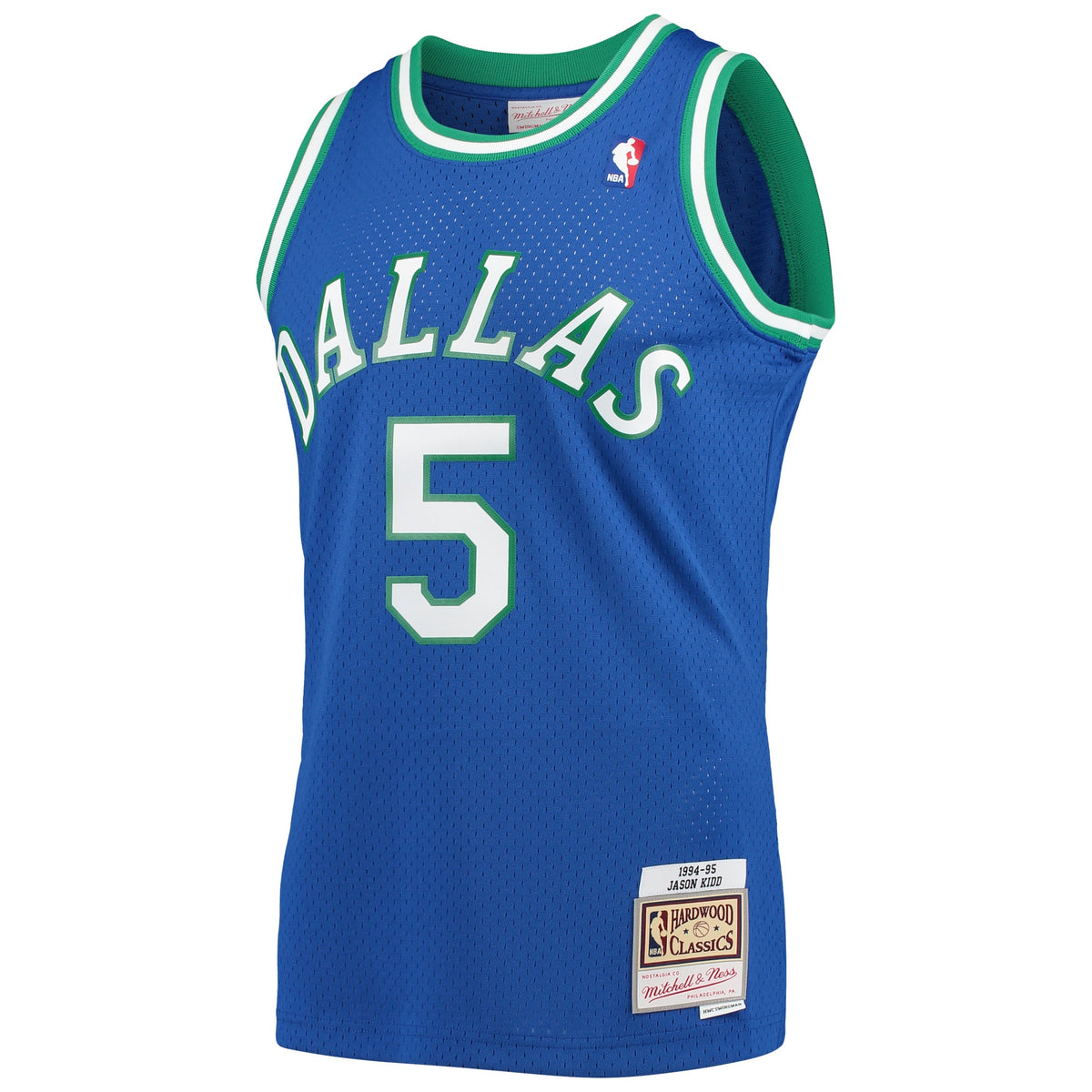 Dallas Mavericks NBA Men's Mitchell & Ness Jason Kidd Blue 1994-95 Hardwood Classics Swingman Player Jersey
