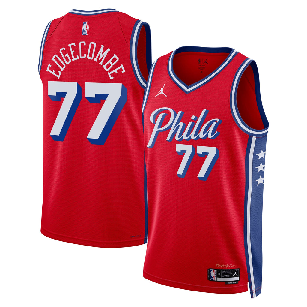 Philadelphia 76ers NBA Jordan Brand Statement Edition Swingman Jersey - Red - VJ Edgecombe - Unisex