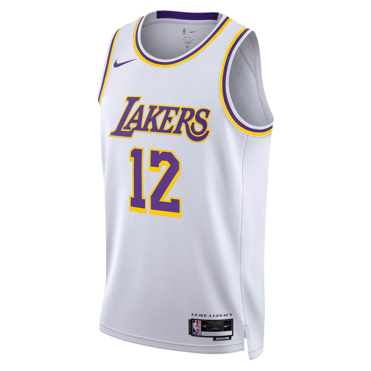 Los Angeles Lakers NBA Nike Association Edition Swingman Jersey - White - Jake LaRavia - Unisex
