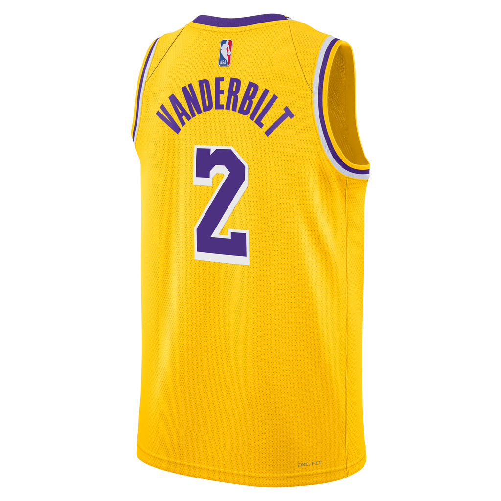 Los Angeles Lakers NBA Nike Icon Edition Swingman Jersey - Gold - Jarred Vanderbilt - Unisex