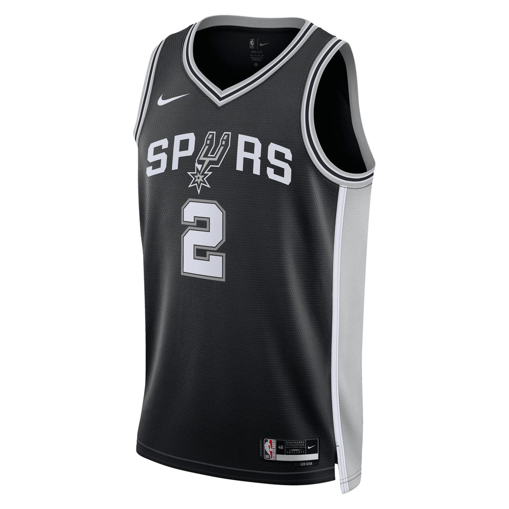 San Antonio Spurs NBA Nike Icon Edition Swingman Jersey 2025 First Round Draft Pick - Black - Dylan Harper - Youth