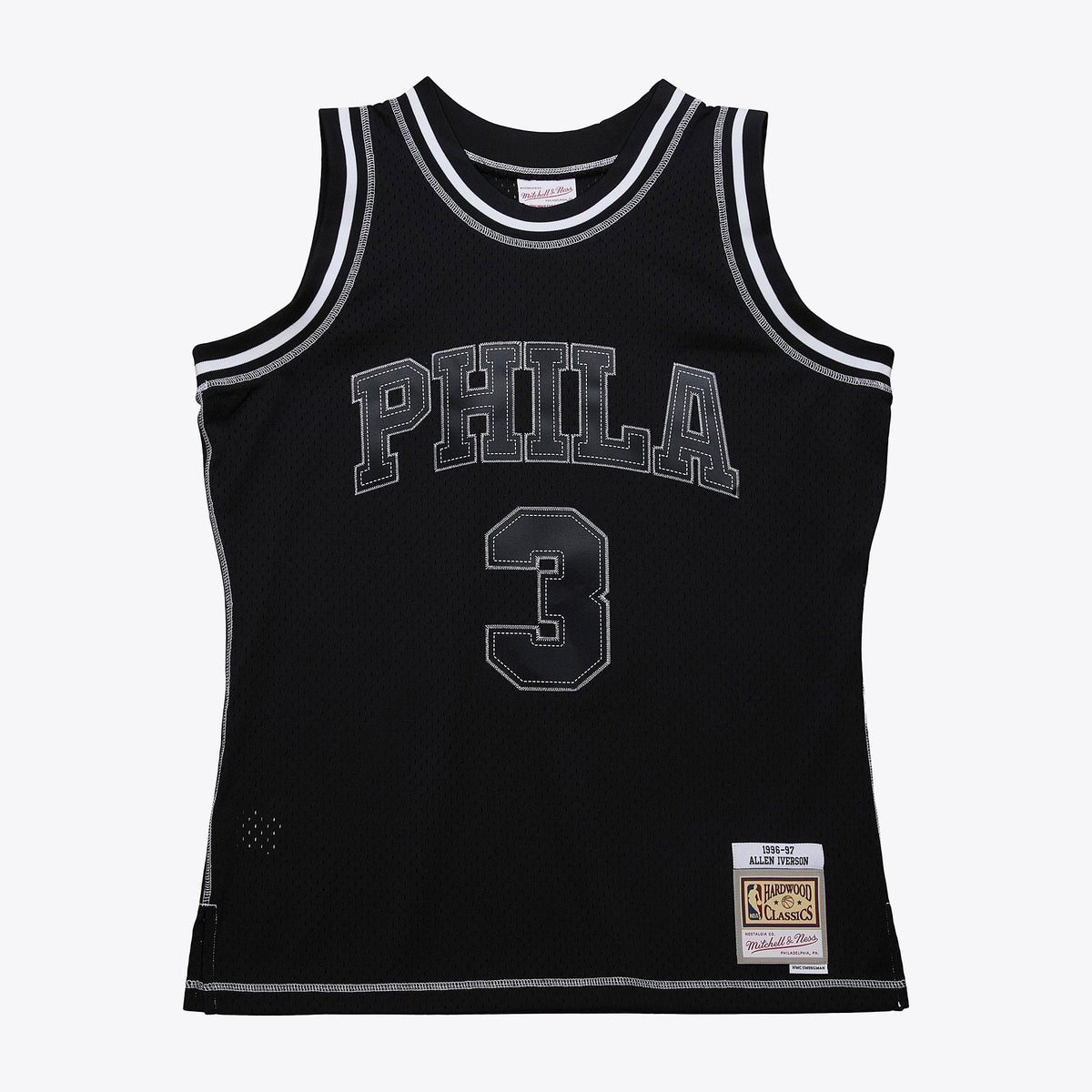 Philadelphia 76ers NBA Mitchell & Ness Allen Iverson 1996 Contrast 2K Swingman Jersey - Black