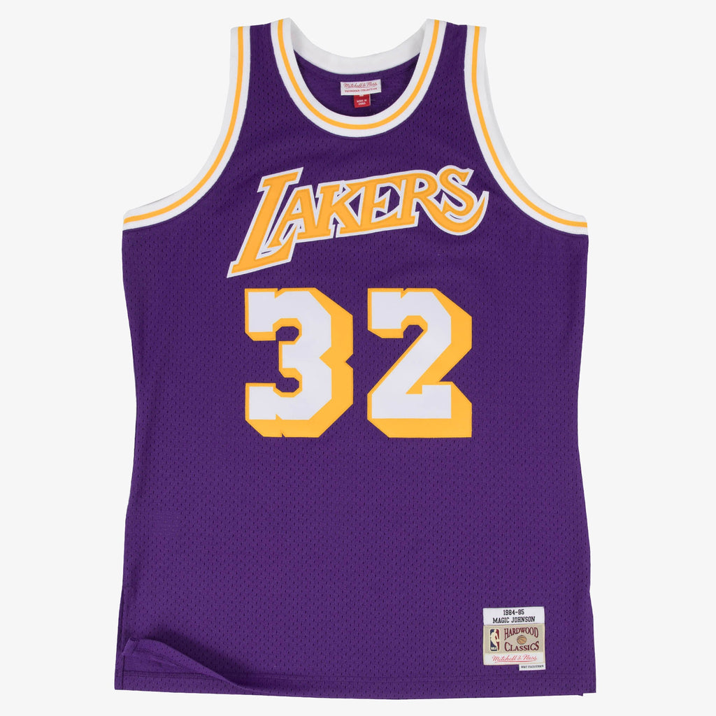Los Angeles Lakers NBA Mitchell & Ness Swingman Jersey Road Magic Johnson 1984-85