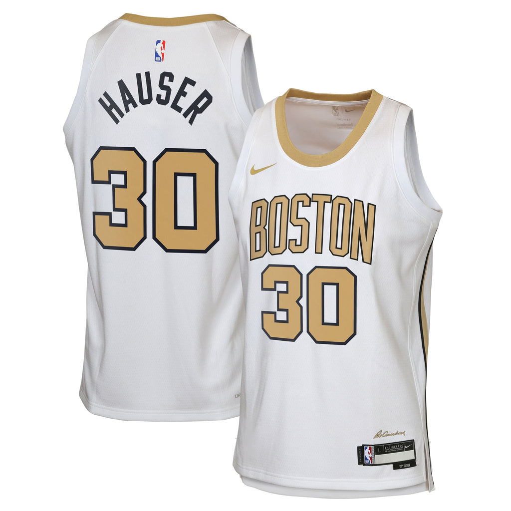 Boston Celtics NBA Nike 2025/26 City Edition Swingman Jersey - White - Sam Hauser - Youth