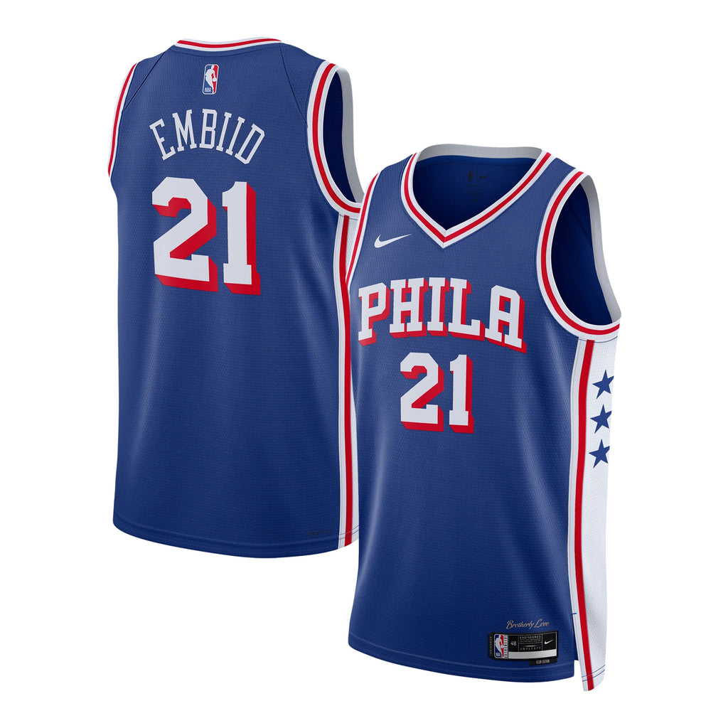 Philadelphia 76ers NBA Nike Icon Edition Swingman Jersey - Joel Embiid - Unisex