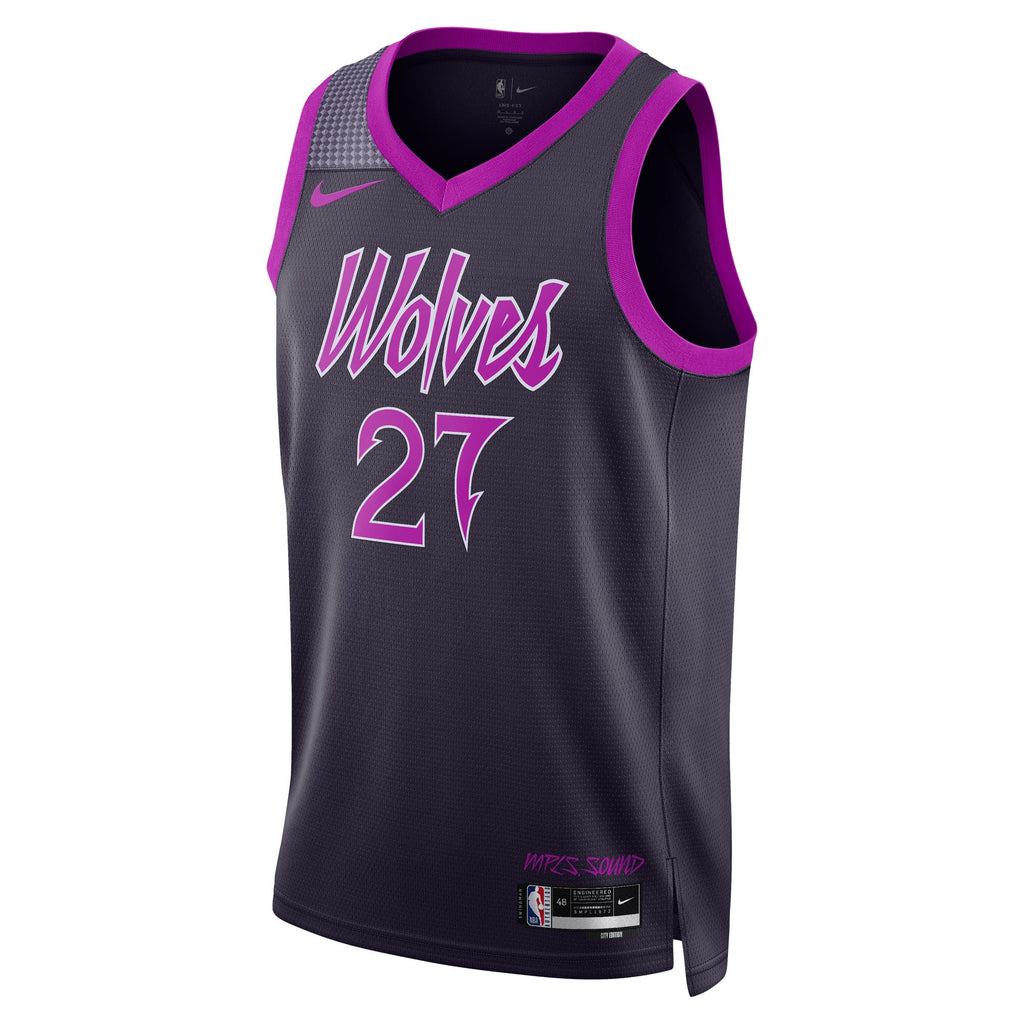 Minnesota Timberwolves NBA Nike 2025/26 City Edition Swingman Jersey - Black - Rudy Gobert - Unisex