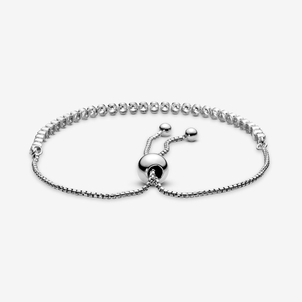 PANDORA Sparkling Slider Tennis Bracelet Cubic Zirconia Silver Weddings Bracelets Chain Bracelet Jewelry Gift