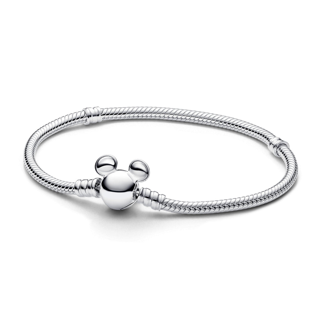 PANDORA Disney Mickey Mouse Clasp Moments Snake Chain Bracelet Disney X PANDORA Bracelets Jewelry Gift