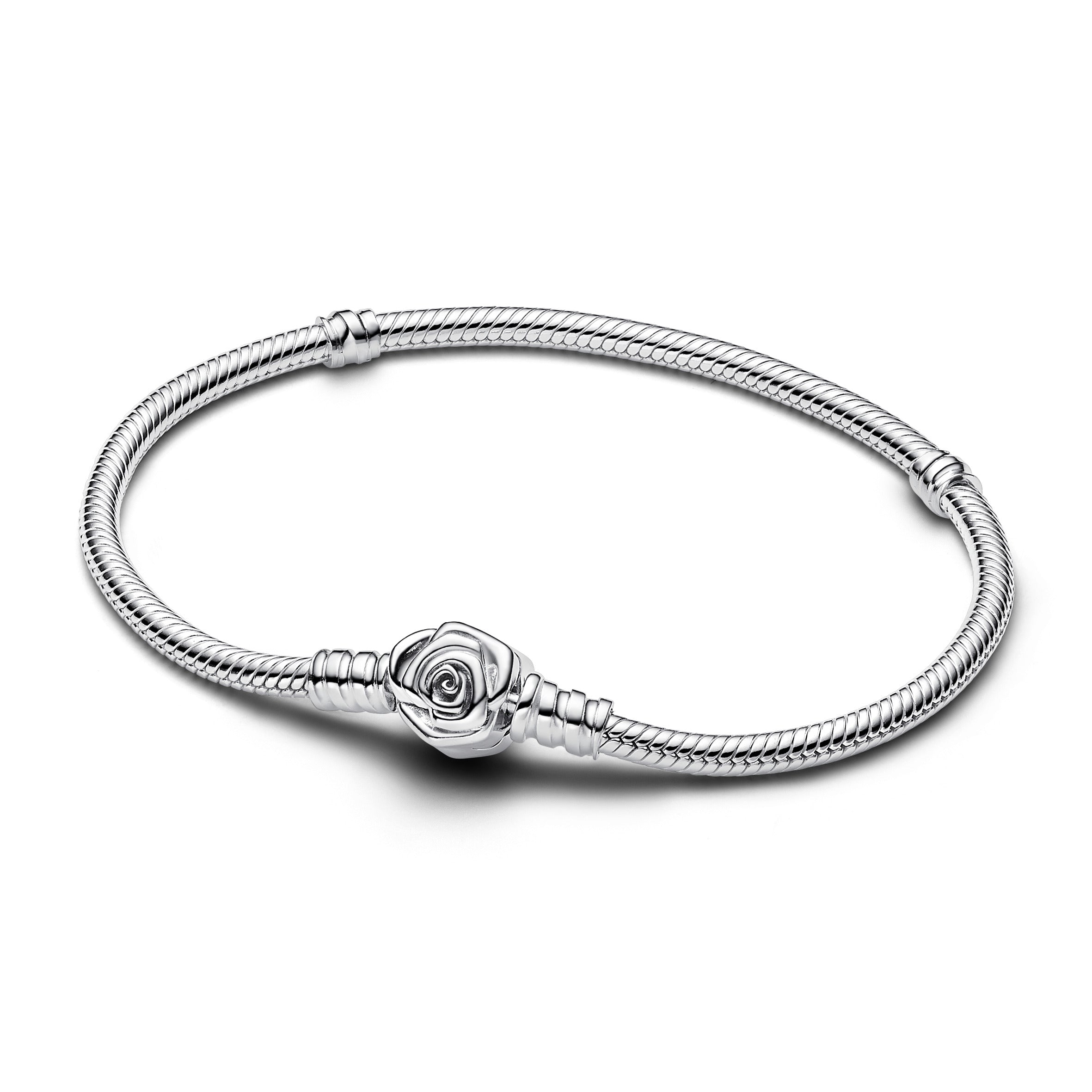 PANDORA Philippines PANDORA Moments Rose In Bloom Clasp Snake Chain Bracelet Sterling Silver Bracelets Jewelry Gift