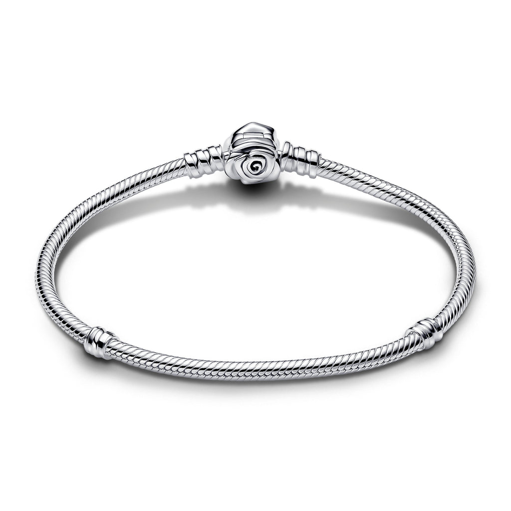 PANDORA Philippines PANDORA Moments Rose In Bloom Clasp Snake Chain Bracelet Sterling Silver Bracelets Jewelry Gift