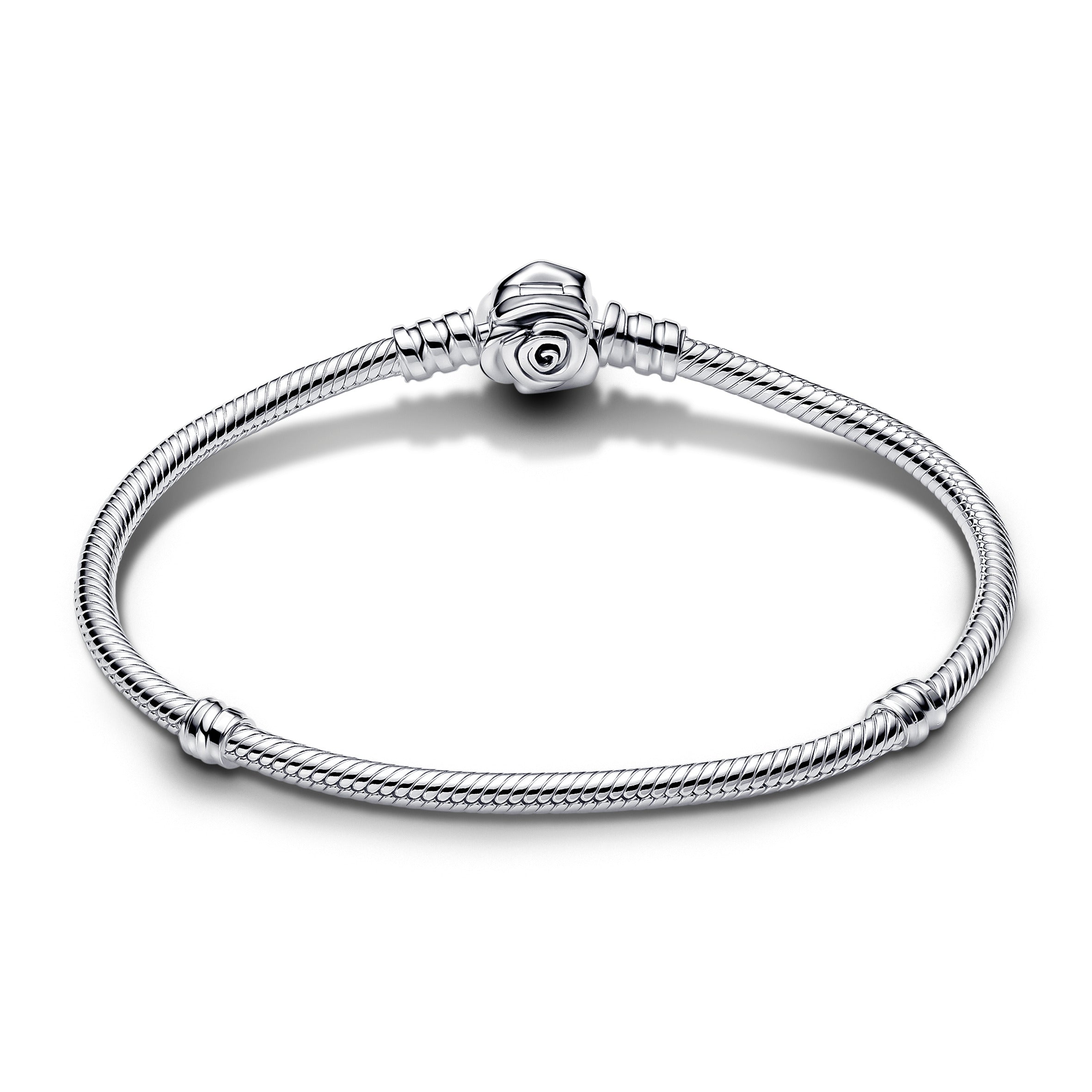 PANDORA Philippines PANDORA Moments Rose In Bloom Clasp Snake Chain Bracelet Sterling Silver Bracelets Jewelry Gift