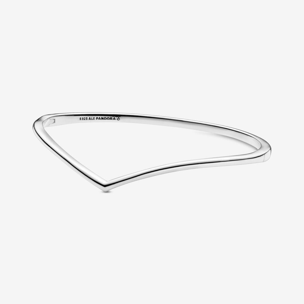 PANDORA Polished Wishbone Bangle Sterling Silver Bracelets Chain Bracelet Jewelry Gift