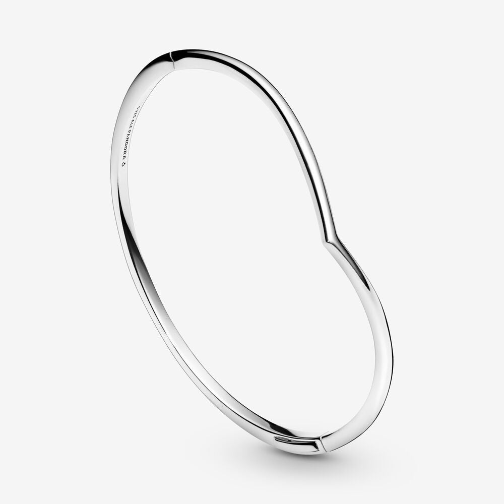 PANDORA Polished Wishbone Bangle Sterling Silver Bracelets Chain Bracelet Jewelry Gift