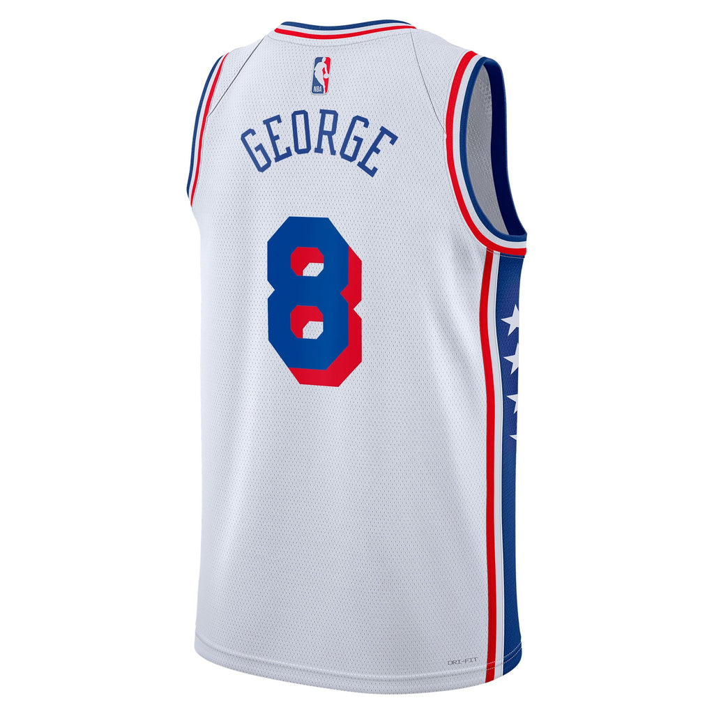 Philadelphia 76ers NBA Nike Association Edition Swingman Jersey - White - Paul George - Unisex
