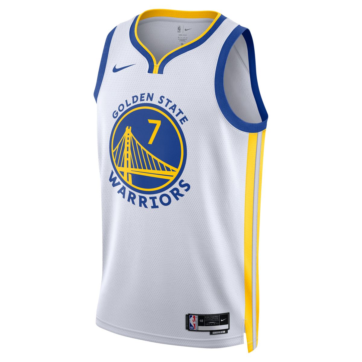 Golden State Warriors NBA Nike Association Edition Swingman Jersey - White - Kristaps Porziņģis - Unisex