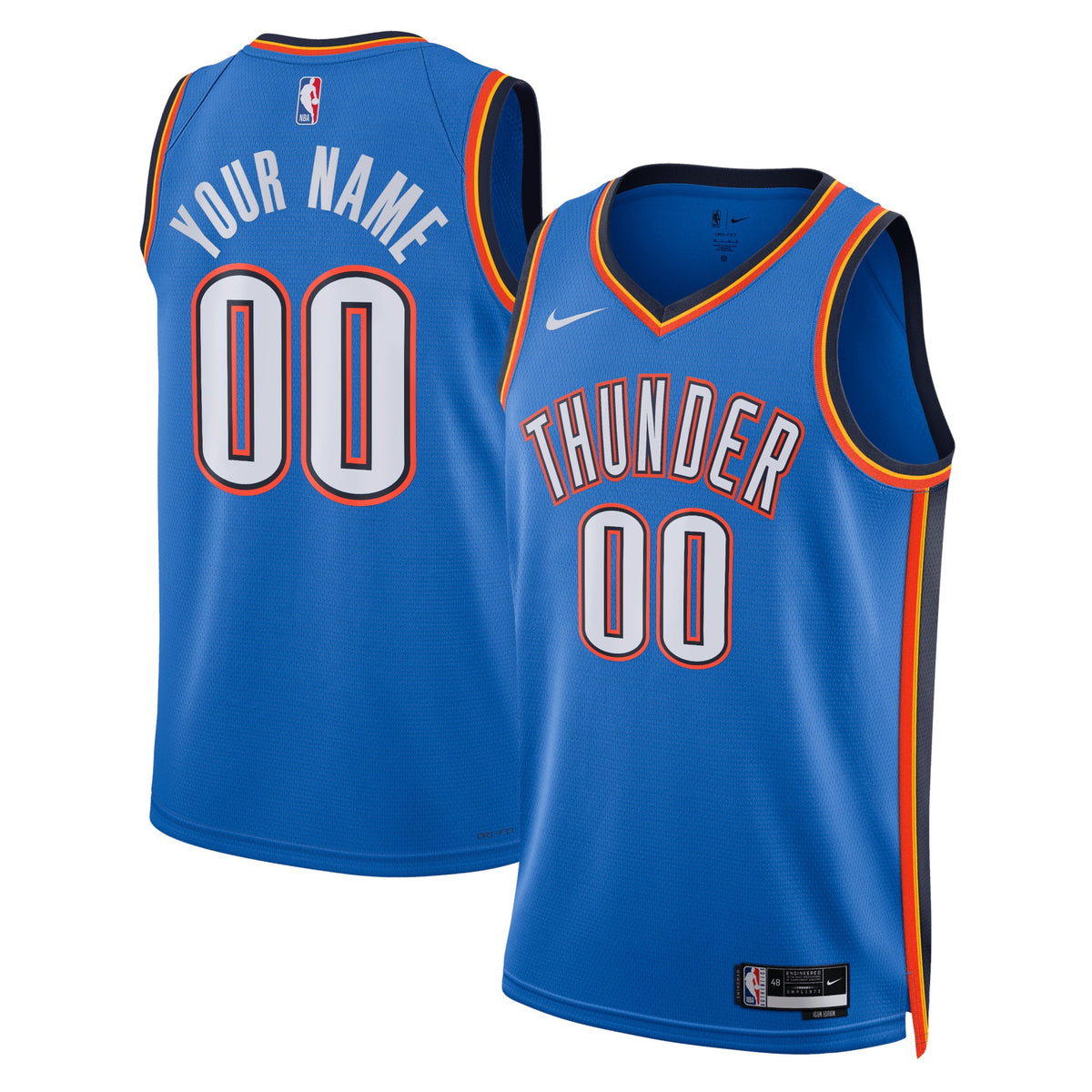 Oklahoma City Thunder NBA Nike Icon Swingman Jersey - Custom - Unisex