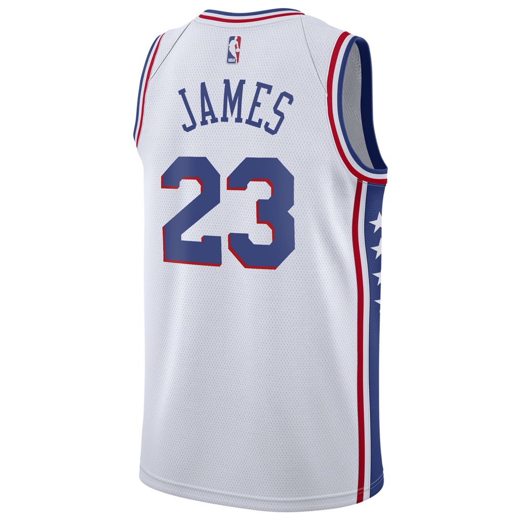Philadelphia 76ers NBA Nike Association Edition Swingman Jersey - White - LeBron James - Youth