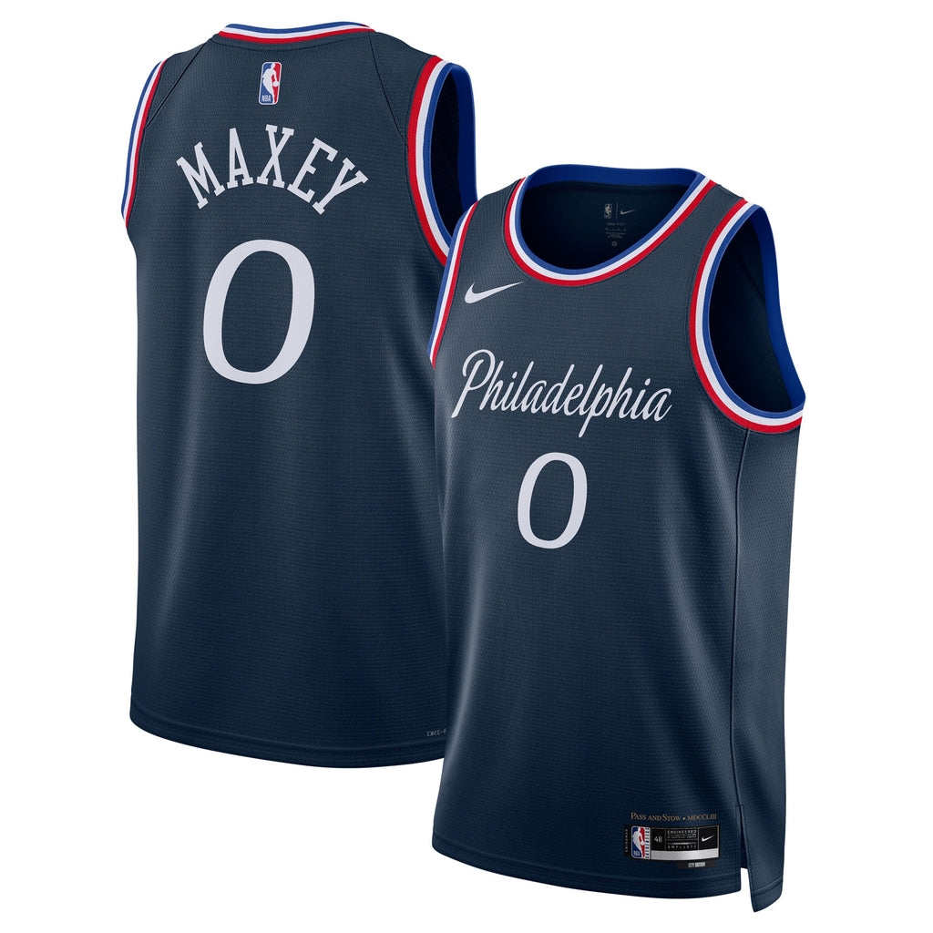 Philadelphia 76ers NBA Nike 2025/26 City Edition Swingman Jersey - Navy - Tyrese Maxey - Unisex