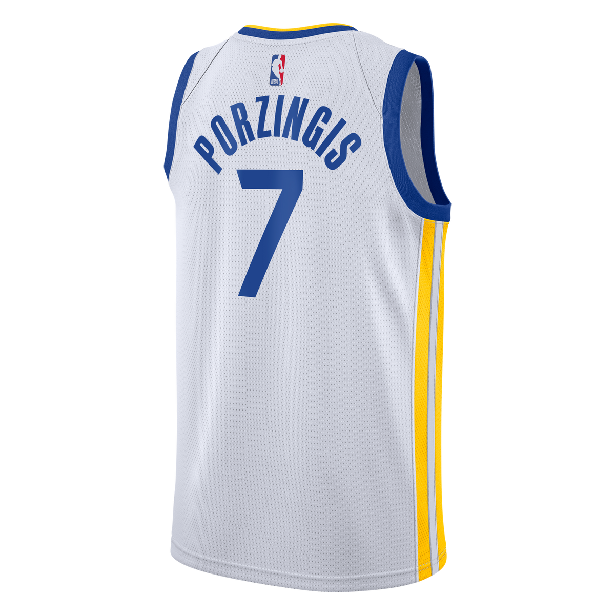 Golden State Warriors NBA Nike Association Edition Swingman Jersey - White - Kristaps Porziņģis - Youth