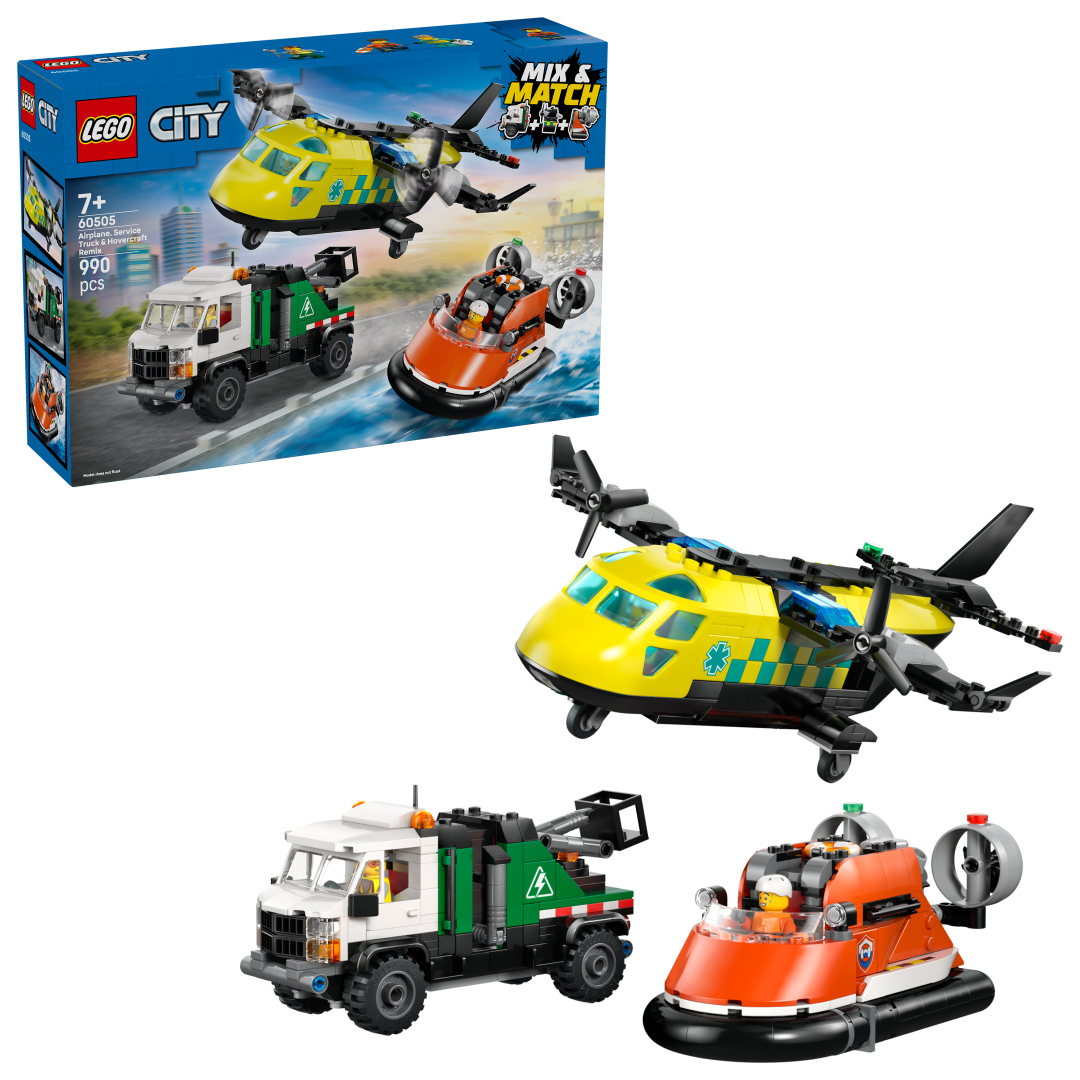 LEGO City Airplane, Service Truck & Hovercraft Remix | 60505