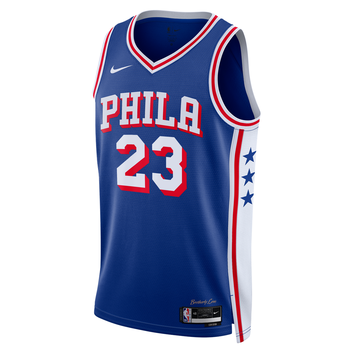 Philadelphia 76ers NBA Nike Icon Edition Swingman Jersey - Royal - LeBron James - Unisex