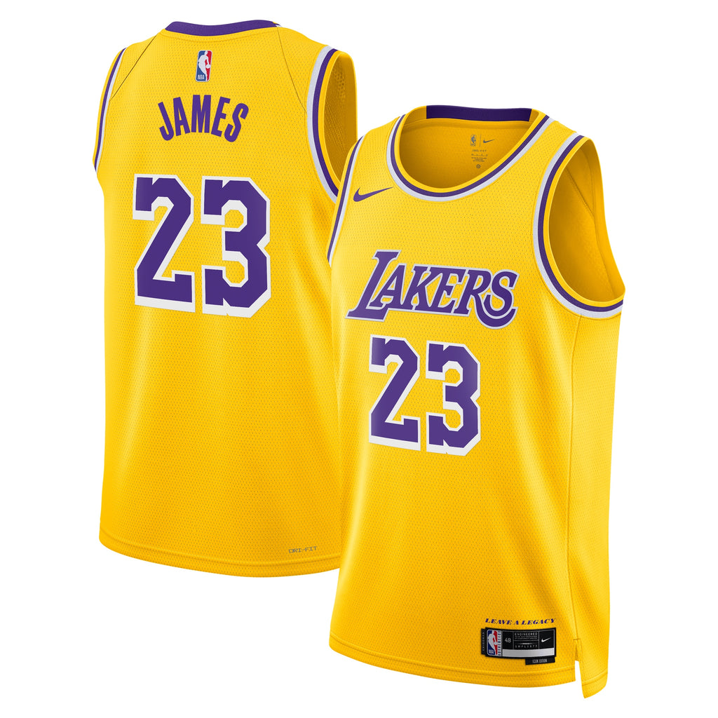 Los Angeles Lakers NBA Nike Icon Swingman Jersey - Gold - LeBron James - Youth