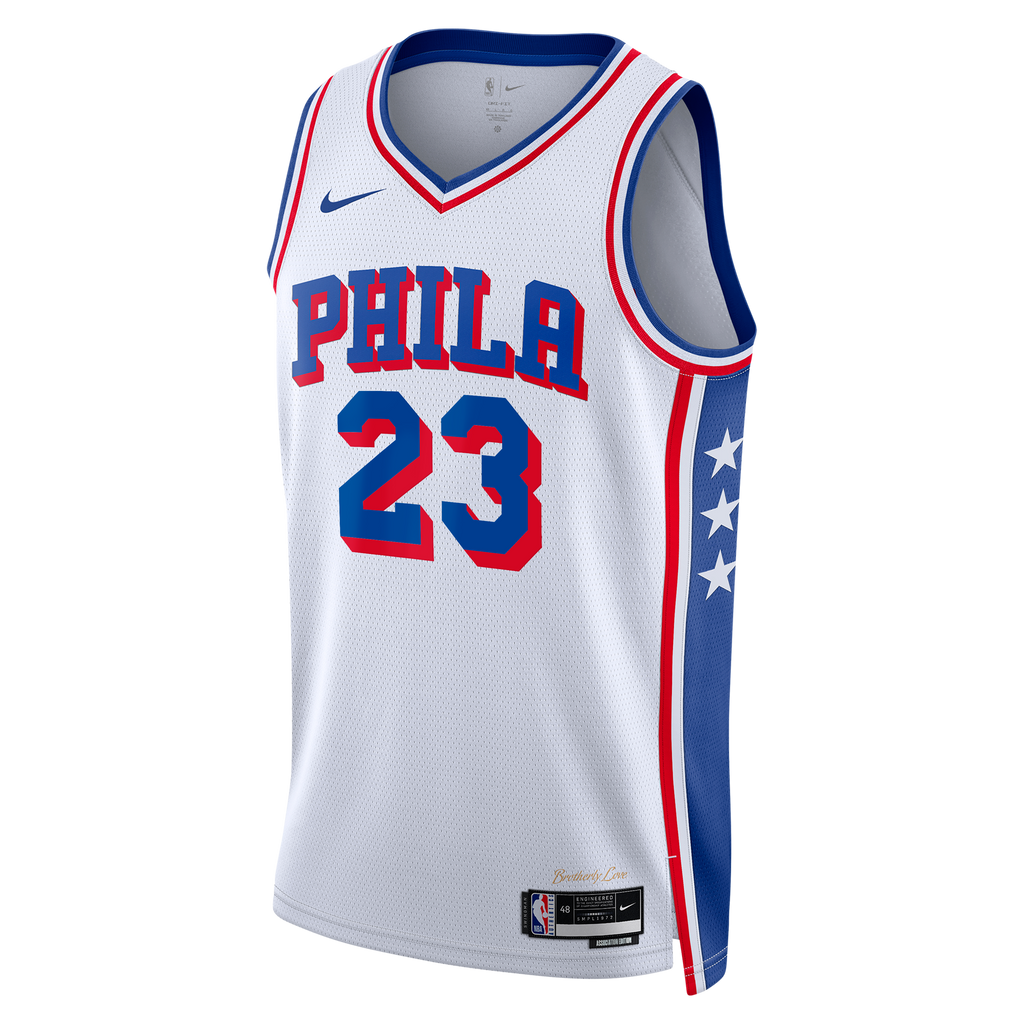 Philadelphia 76ers NBA Nike Association Edition Swingman Jersey - White - LeBron James - Unisex