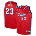 Philadelphia 76ers NBA Jordan Brand Statement Edition Swingman Jersey - Red - LeBron James - Youth
