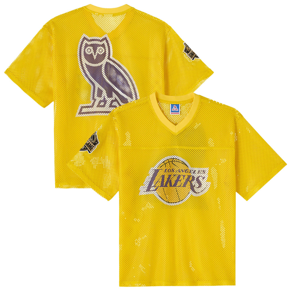 Los Angeles Lakers NBA X OVO Mesh Football Jersey - Men's