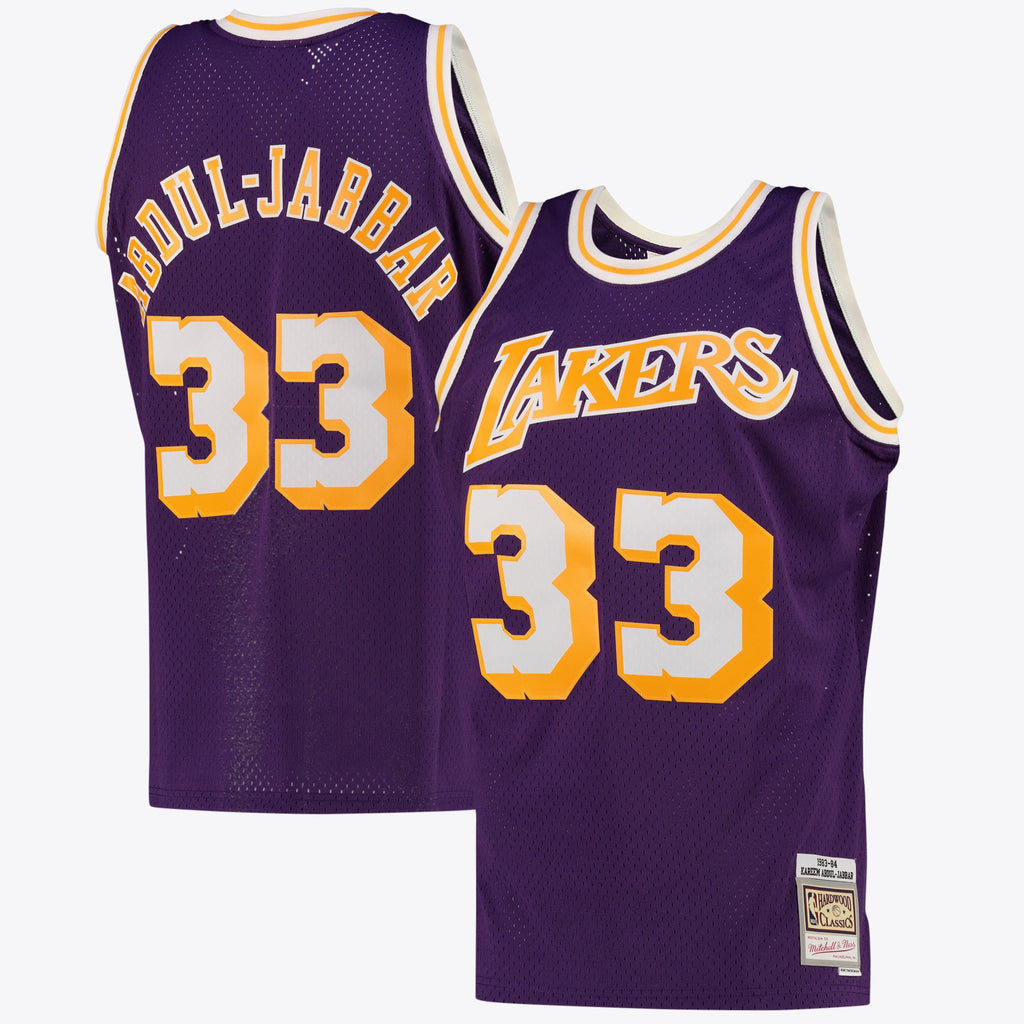Los Angeles Lakers NBA Kareem Abdul-Jabbar Alternate Swingman Jersey By Mitchell & Ness - Purple - Men's