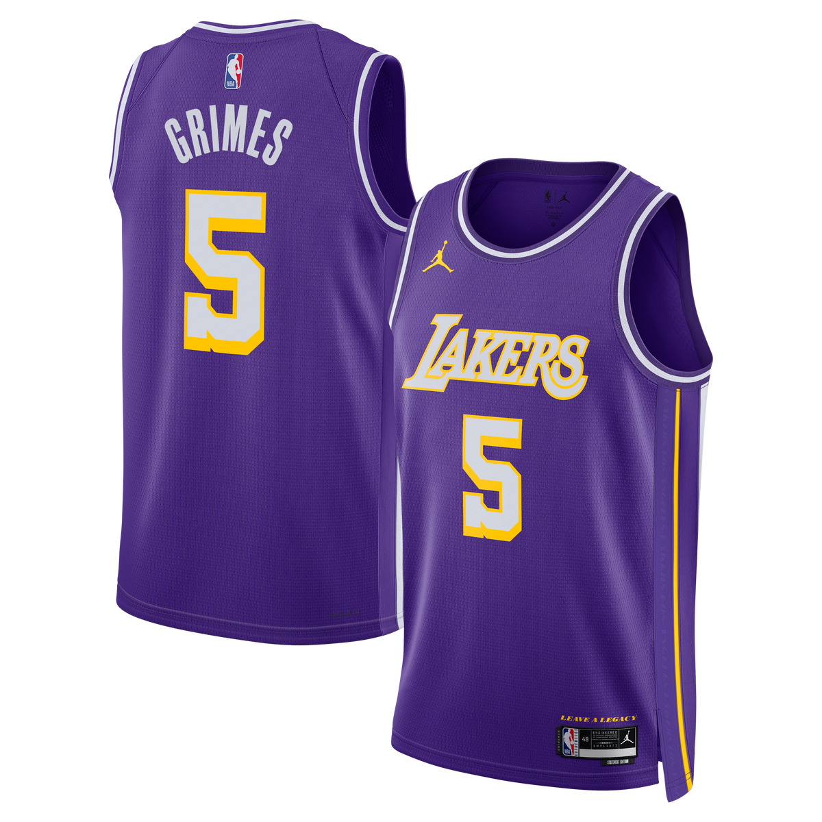 Los Angeles Lakers NBA Jordan Brand Statement Edition Jersey - Purple - Quentin Grimes - Unisex