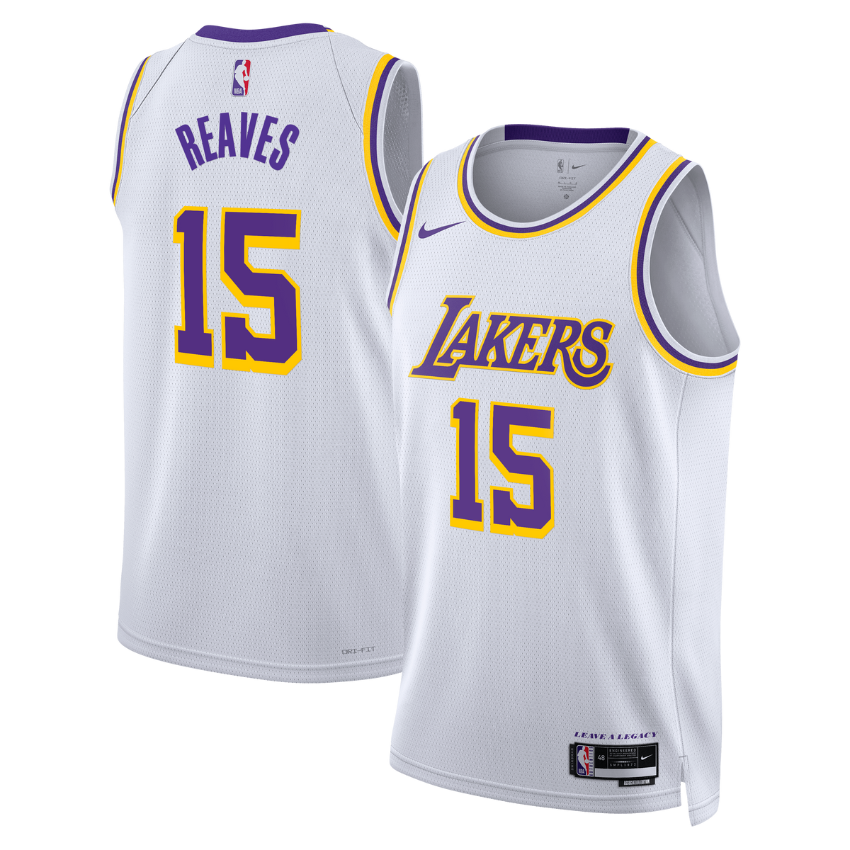 Los Angeles Lakers NBA Nike Association Edition Swingman Jersey - White - Austin Reaves - Unisex